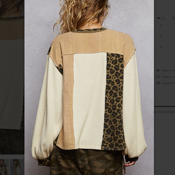 POL “ Brighton “ POL Top with Balloon Sleeves in Thermal 81 - Picture 5 of 6